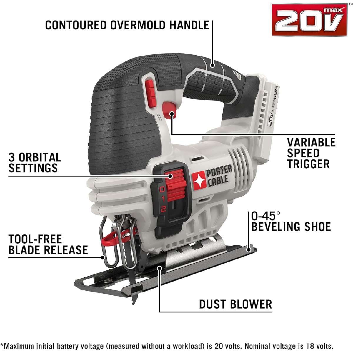 PORTER CABLE PCC650B 20-volt MAX Lithium Bare Jigsaw