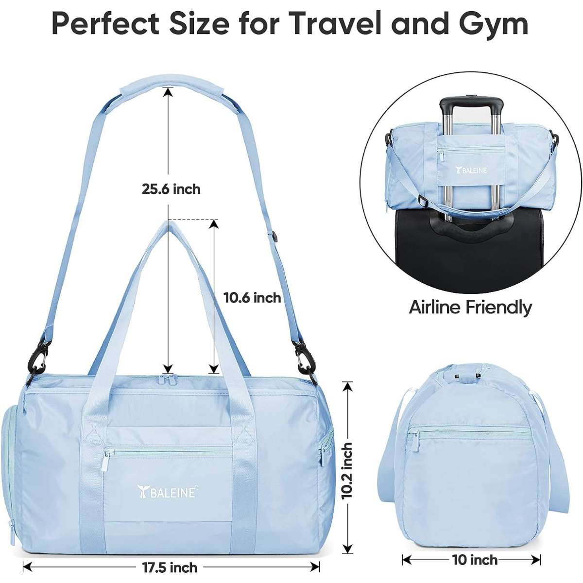 Barlen Women's & Men's Gym Duffle Bags (Azure)