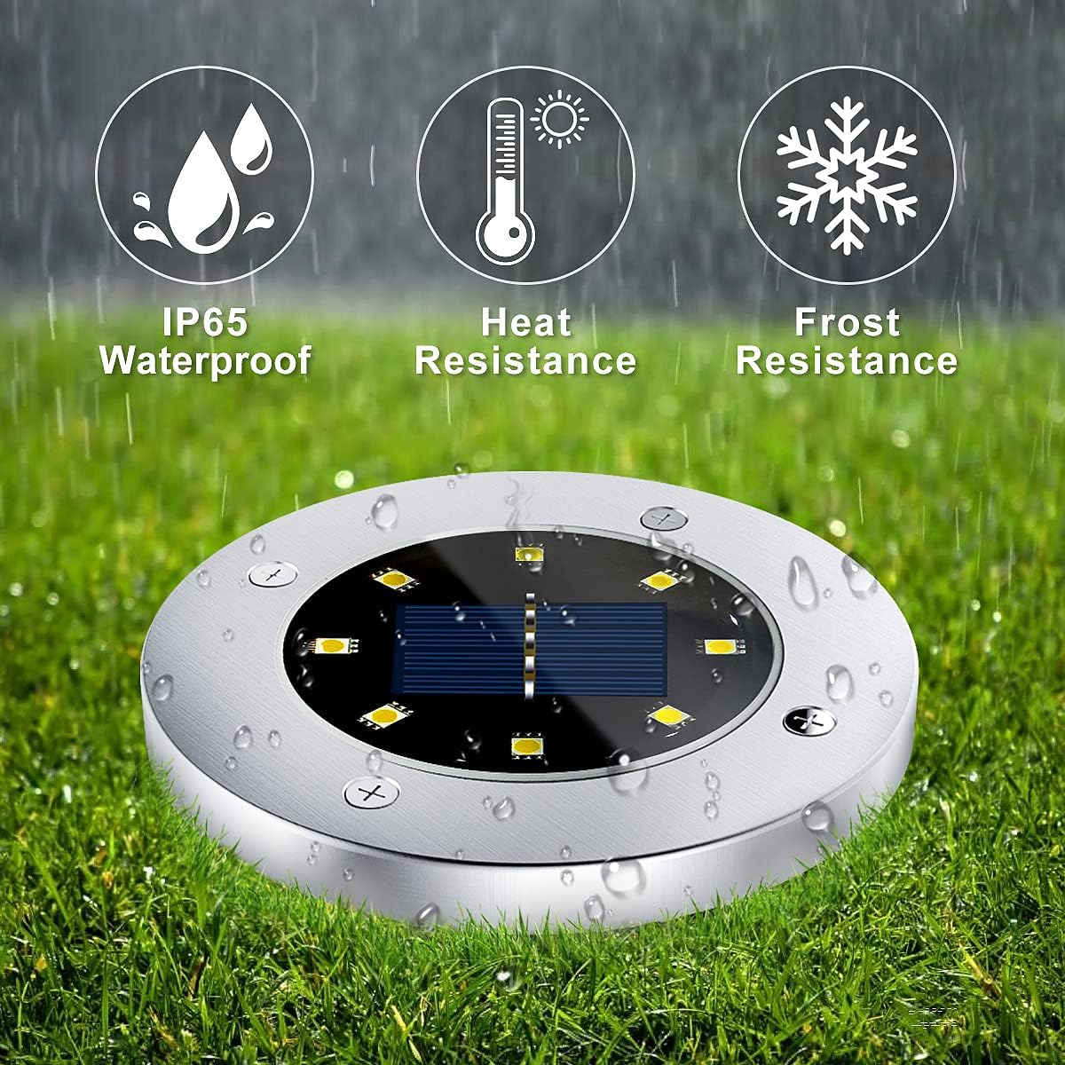 12-Pack 8LED Solar Garden Lights (Warm White) (12-Pack)