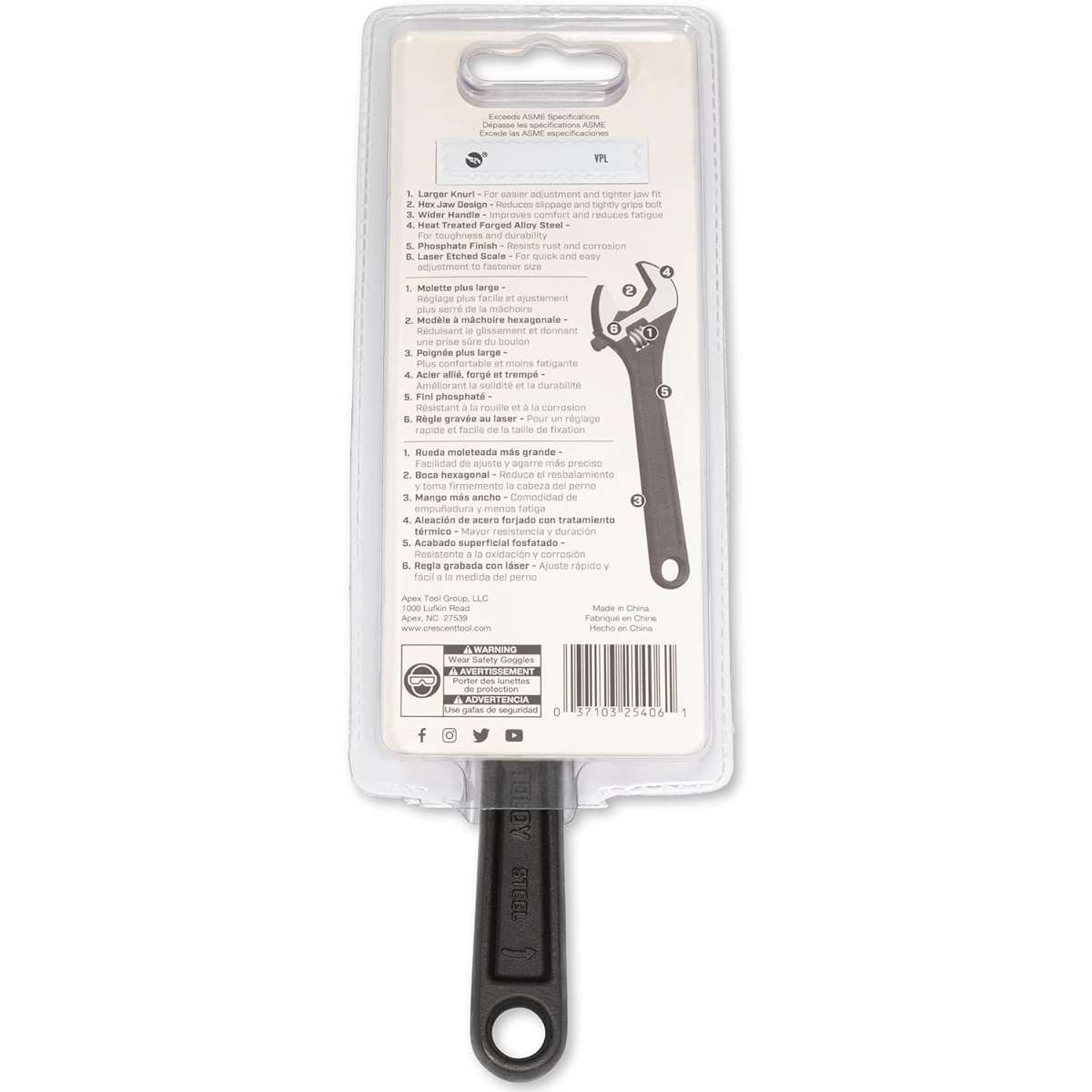 Crescent 6" Adjustable Black Oxide Wrench - Carded - AT26VS