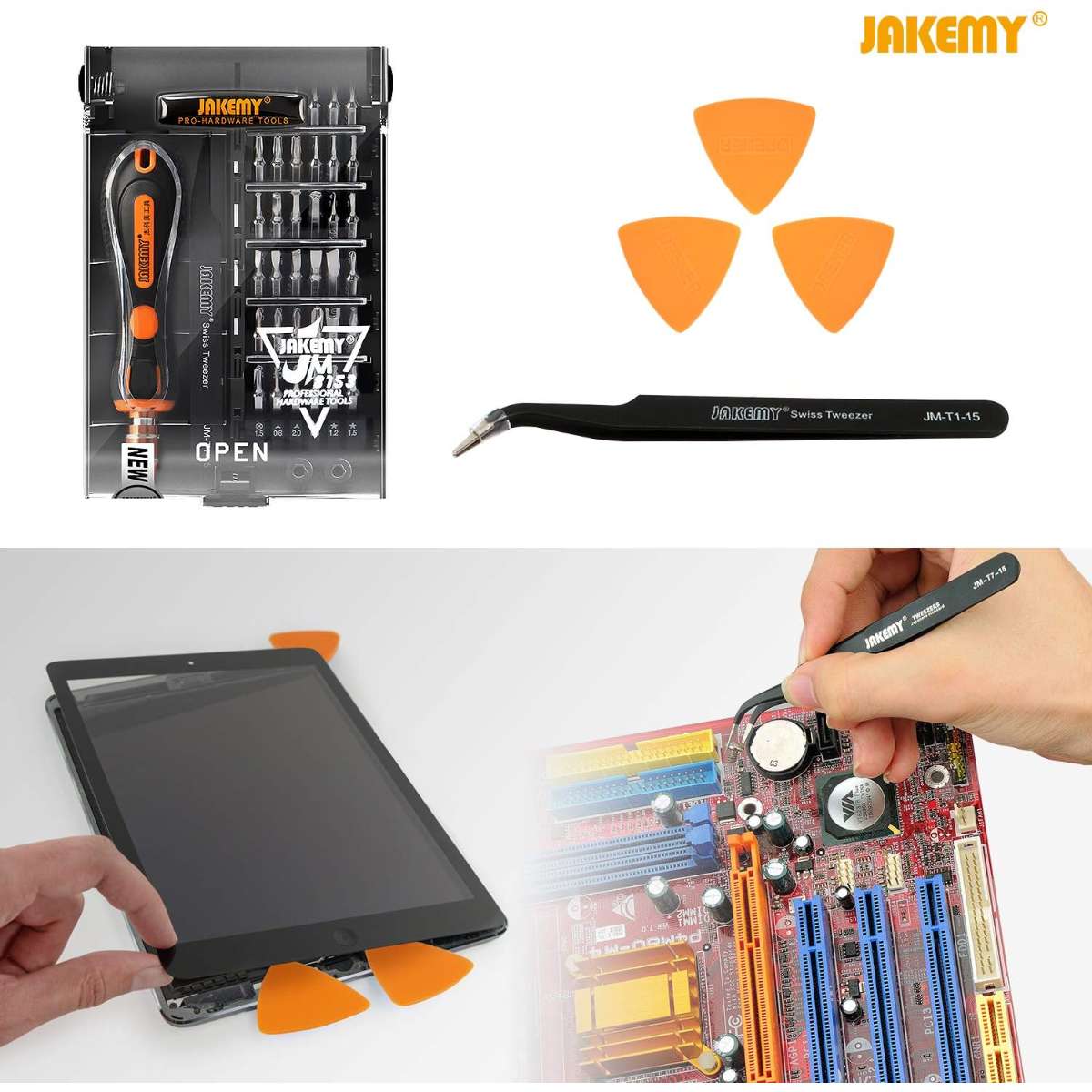 JAKEMY 39-in-1 Screwdriver Set Precision Repair Tool Kit Black