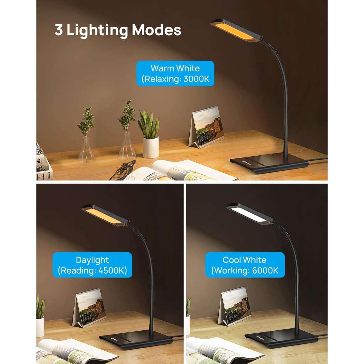 Tron table lamp, bright dimmable eye protection table lamp