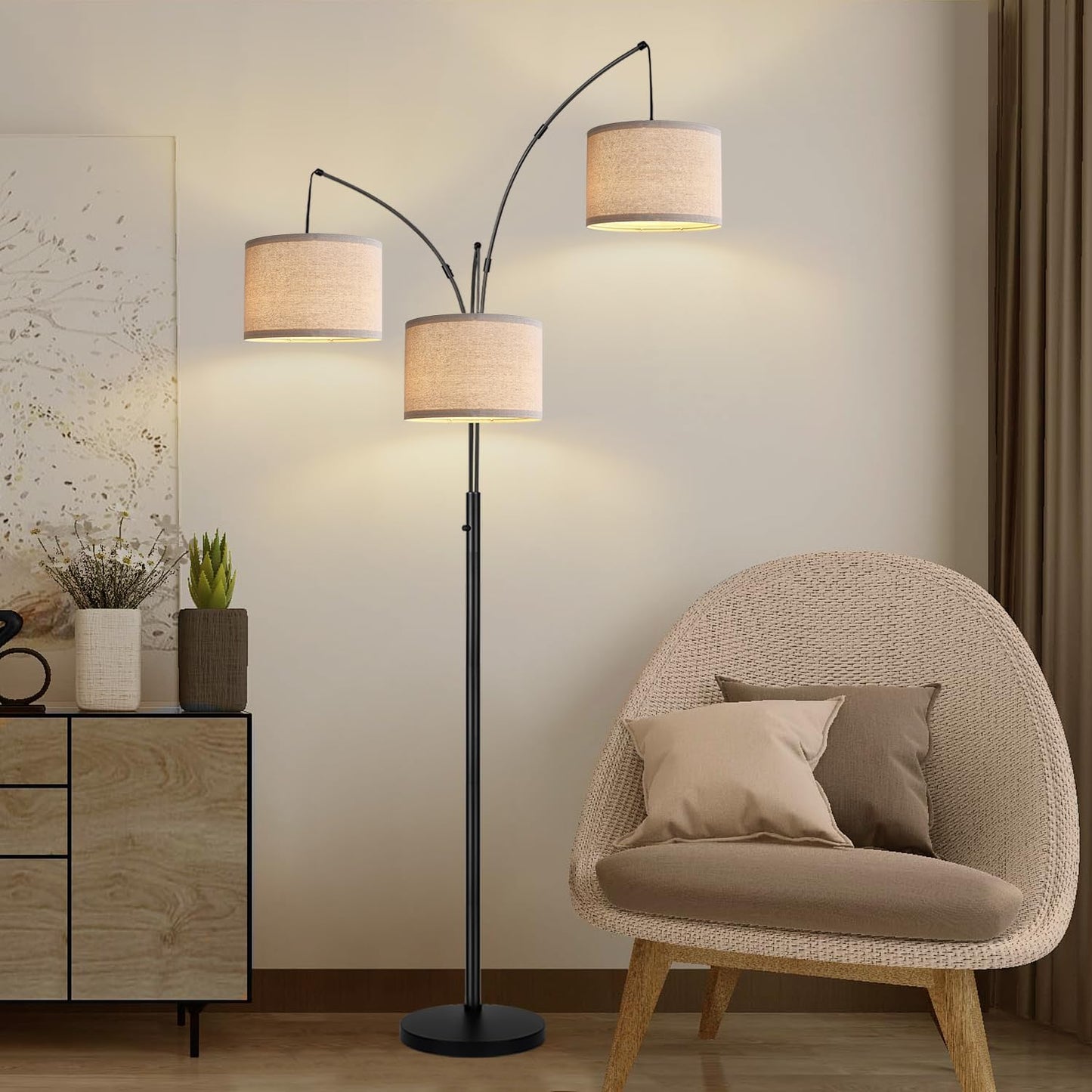 Bedroom light 2-piece set, touch bedside table lamp with USB port