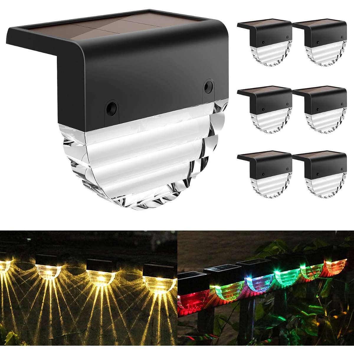 Solar deck light, warm white/color changing lighting