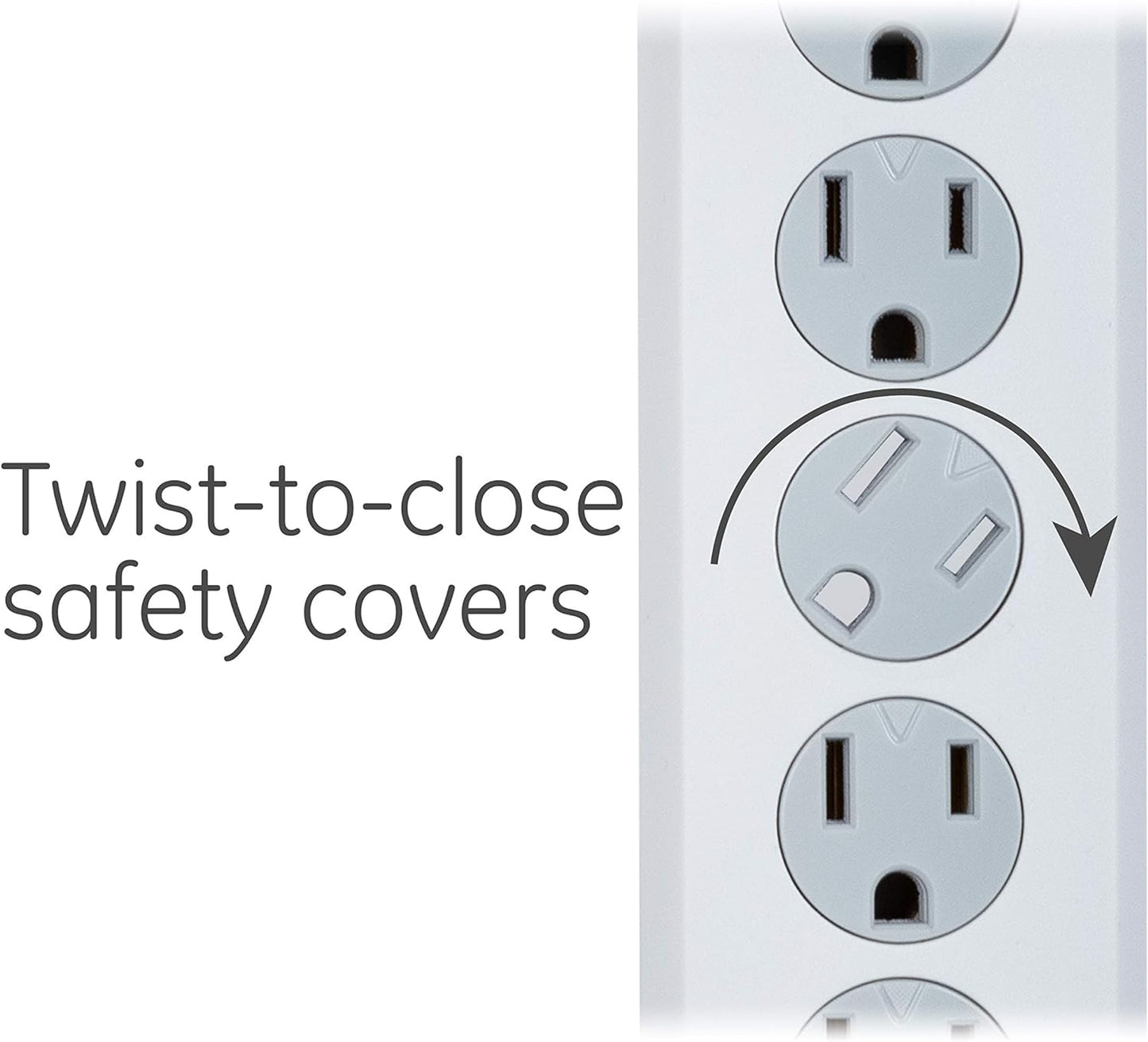 GE 6 Socket Surge Protector, White, 14092