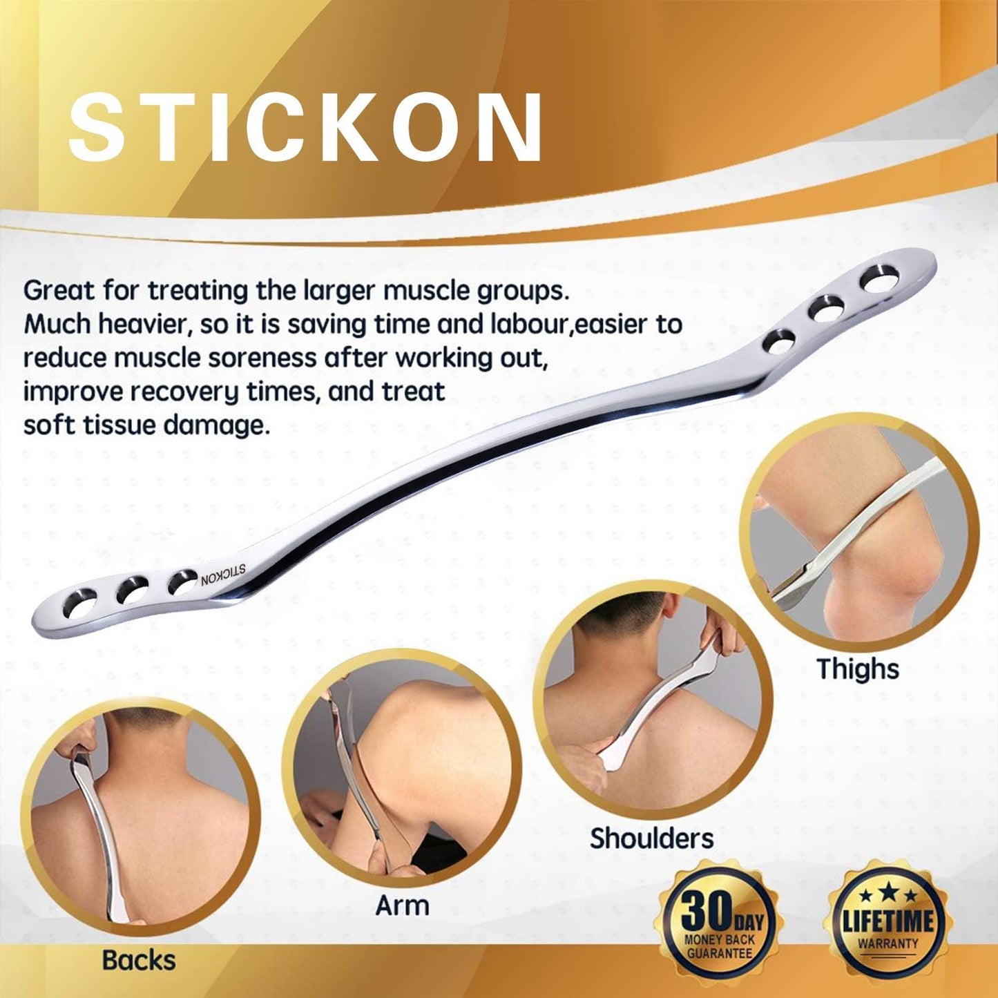 Stainless steel gua sha scraping massage tool IASTM tool