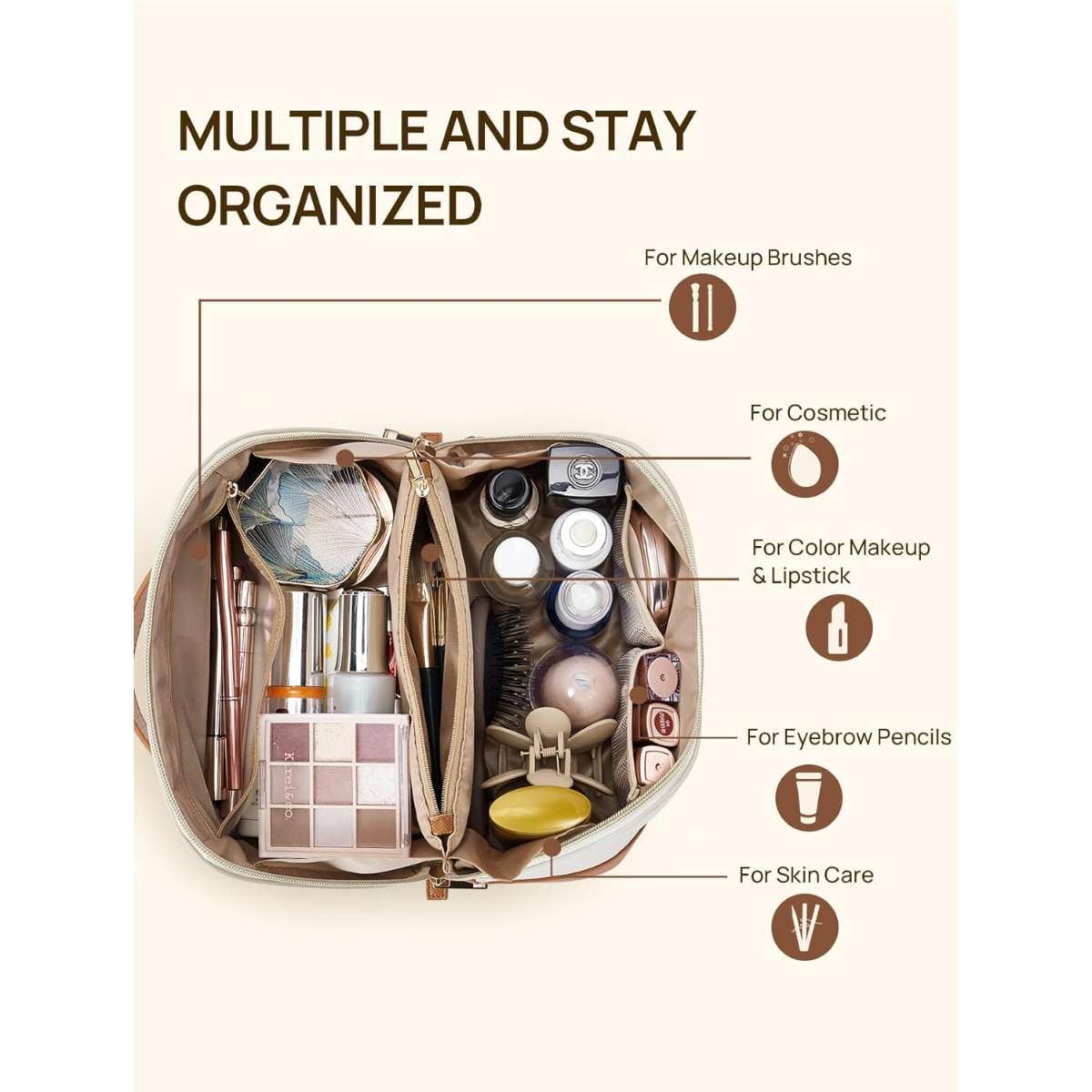 Telena Cosmetic Bag Large Capacity Travel Cosmetic Bag Portable