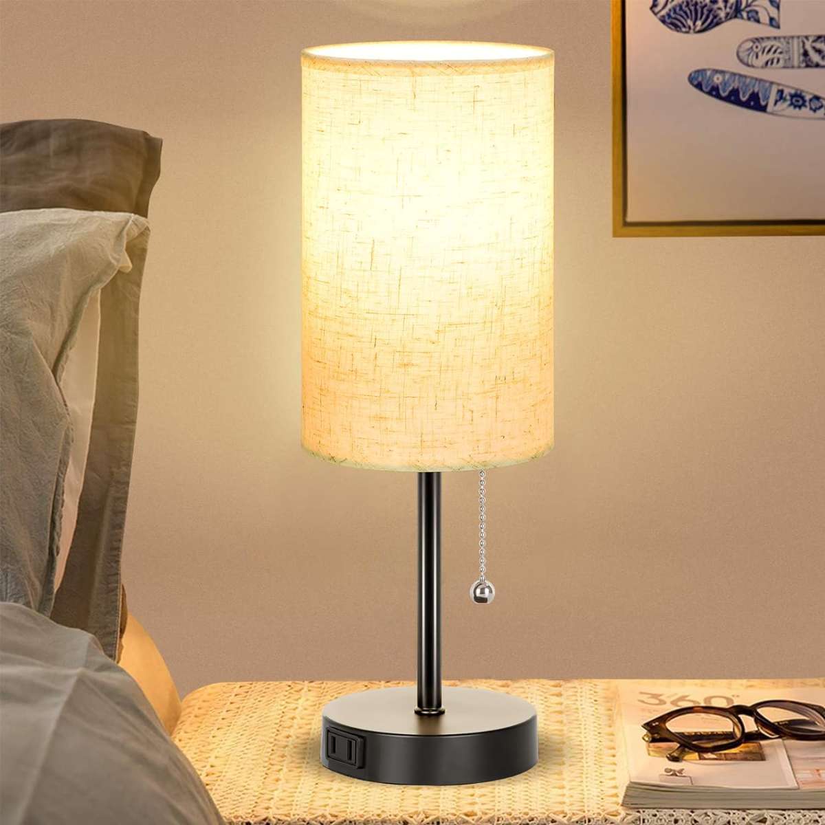 Bedroom Dott Arts table lamp, 3-color bedside lamp with zipper
