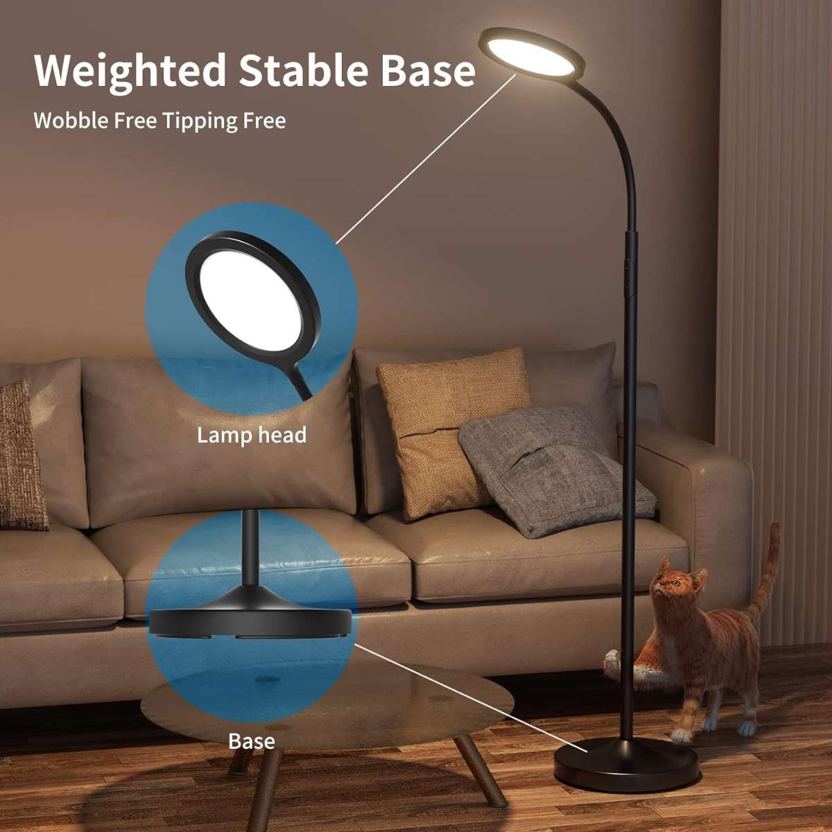 Floor lamp, super bright dimmable LED light in the living room