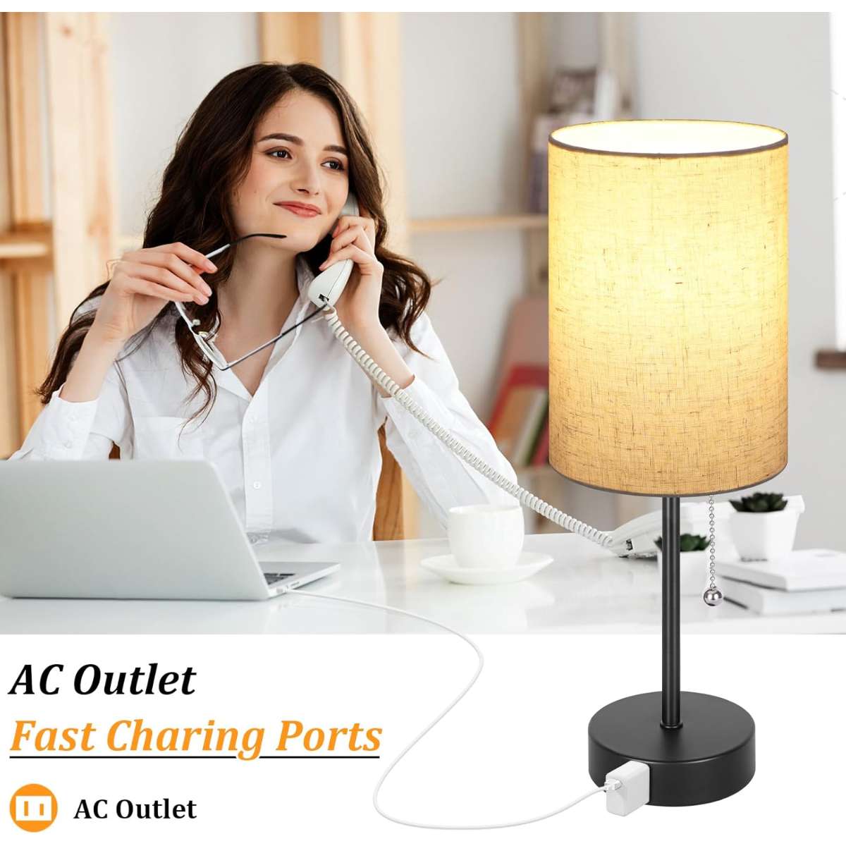 Dott Arts Bedroom Bedside Lamp 2 Piece Set, Bedside Counter Lamp