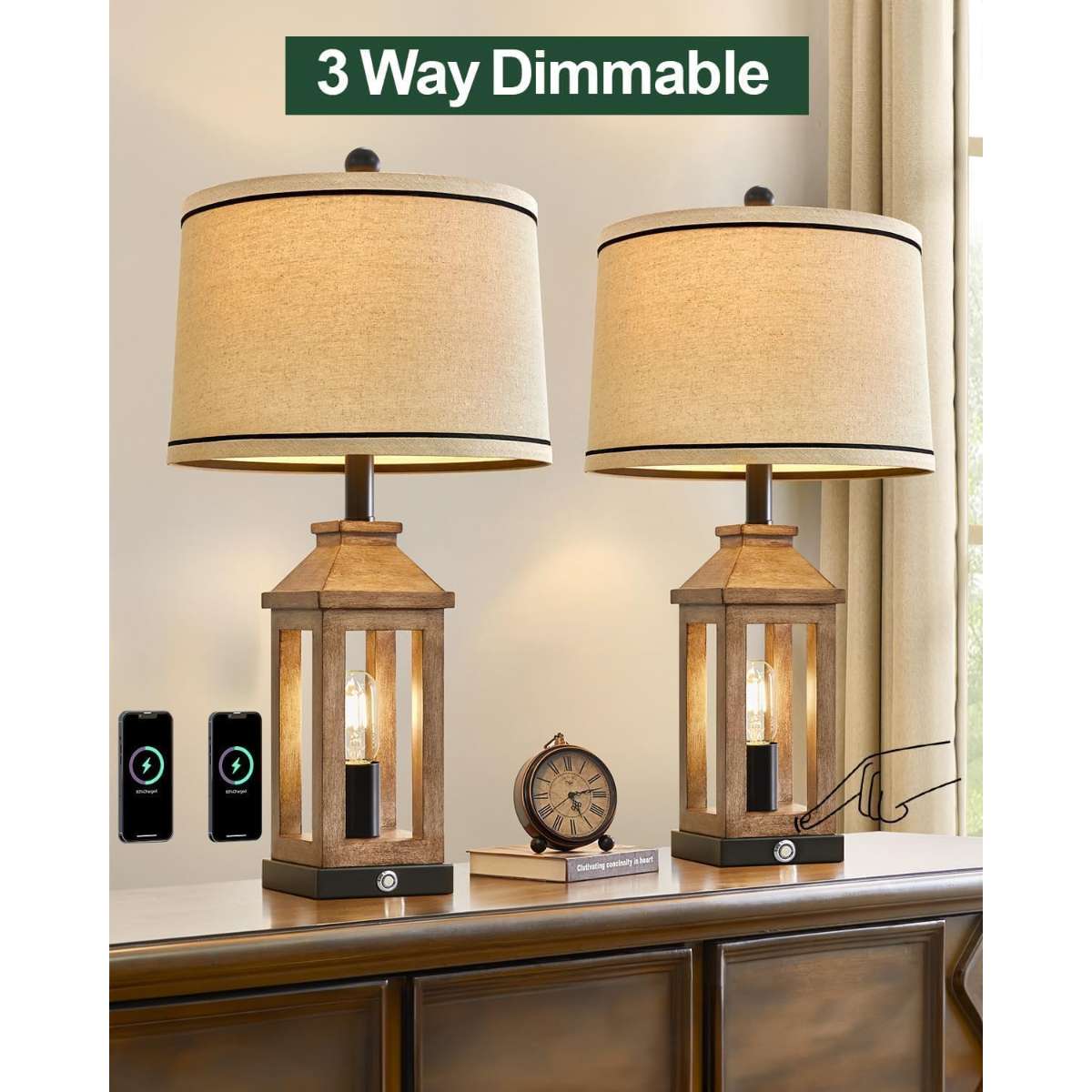 23.75" farmhouse dual USB charging ports