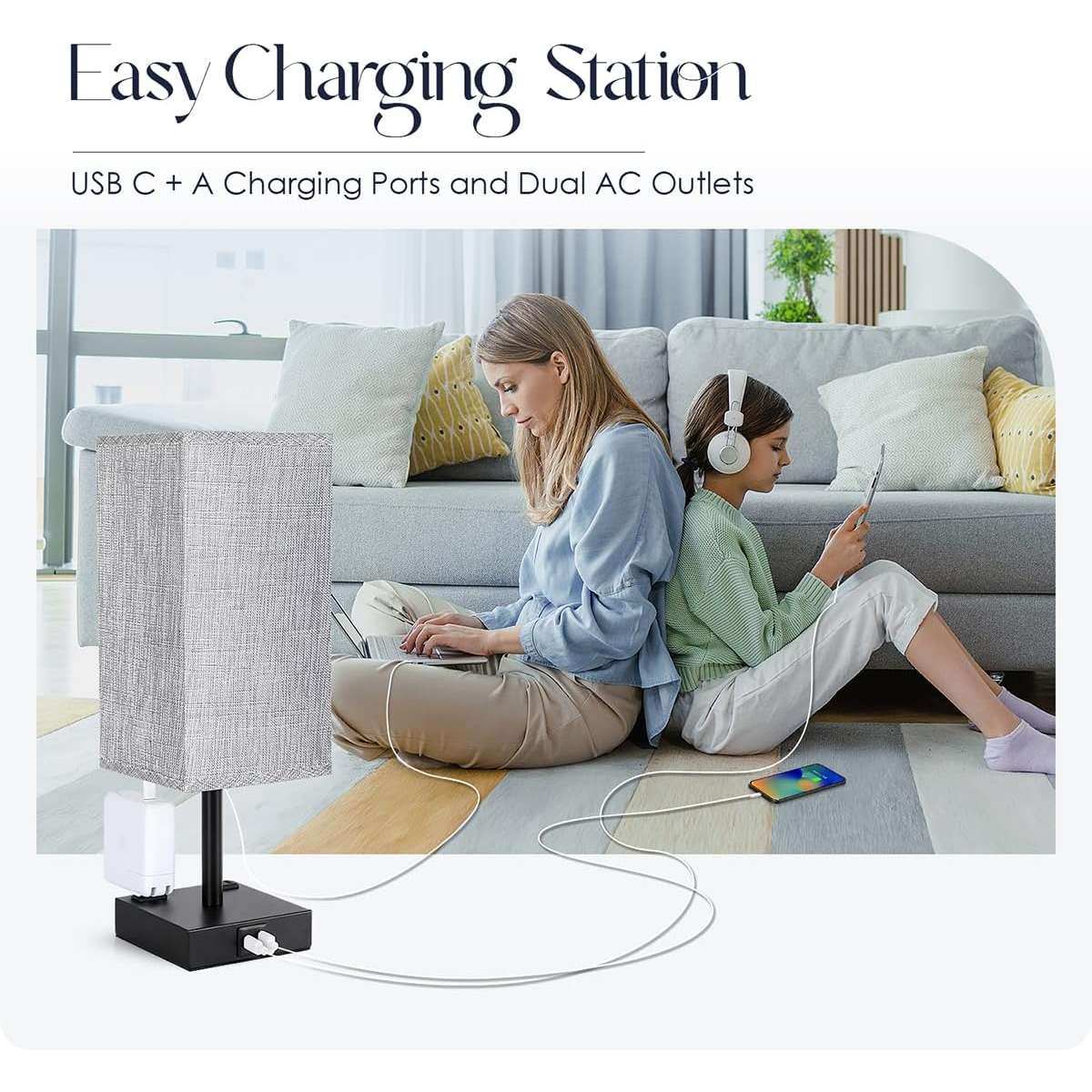 Bedside lamp 2-piece set (bulb included)