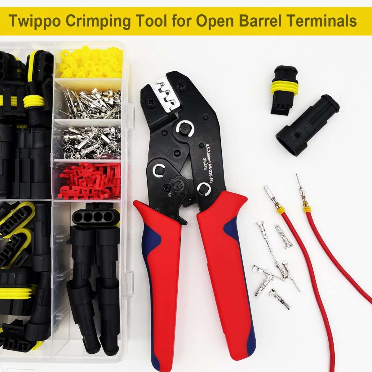 Crimping tool with ratchet for 20-14 AWG crimping pliers