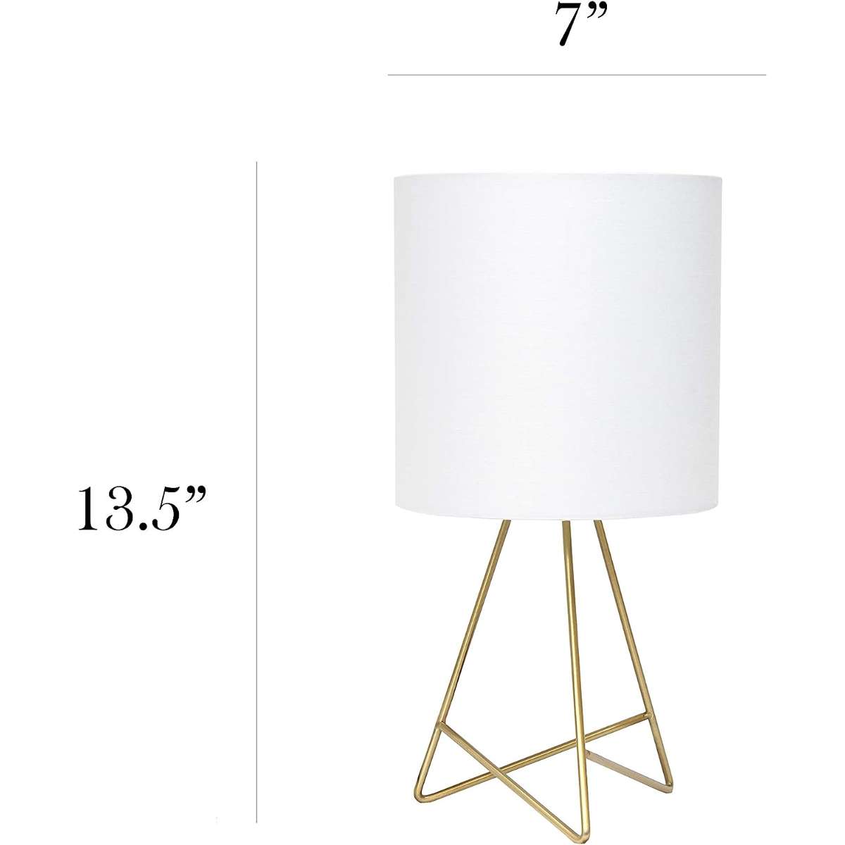 Simple Design LT2066-GDW 13.5" Lower Wire Metal Table Lamp