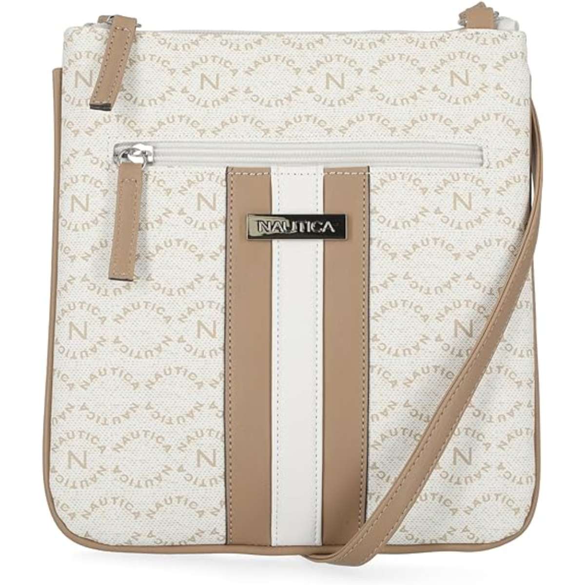 Nautica Womens Lakeside Signature Jaquard North South Crossbody Bag
