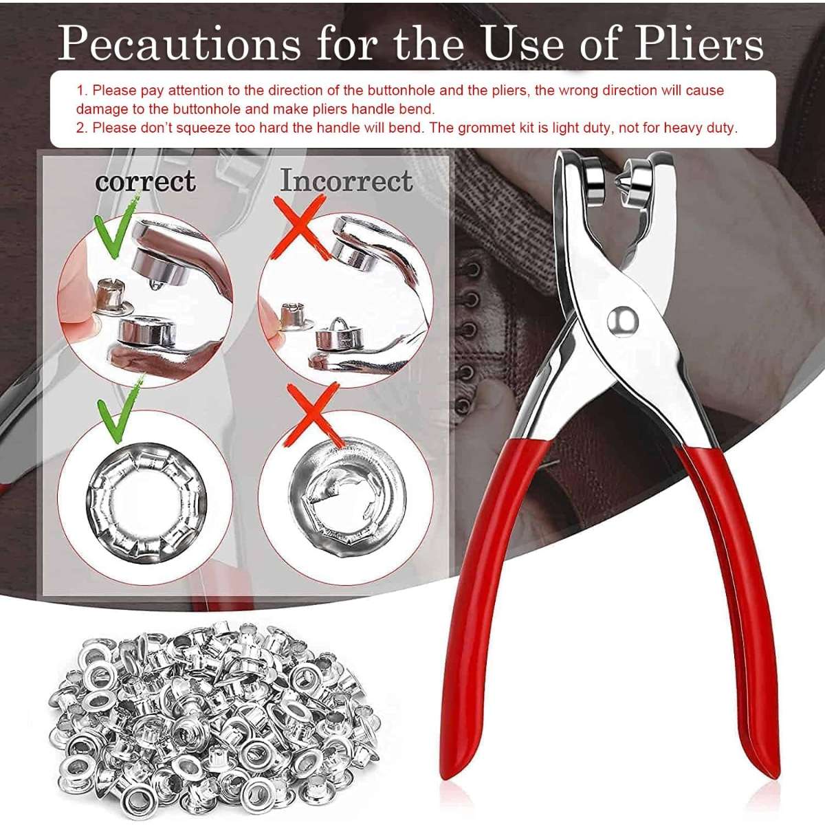 803 grommet eyelet pliers set, 1/4" 6mm (I.D.) grommet tool set