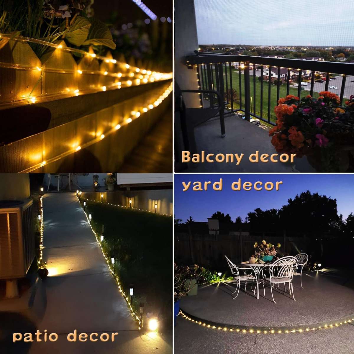 Solar Rope Light Waterproof IP65 39FT 100LEDs Outdoor LED Solar Outdoor Light