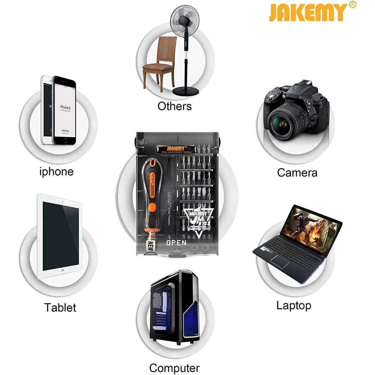 JAKEMY 39-in-1 Screwdriver Set Precision Repair Tool Kit Black