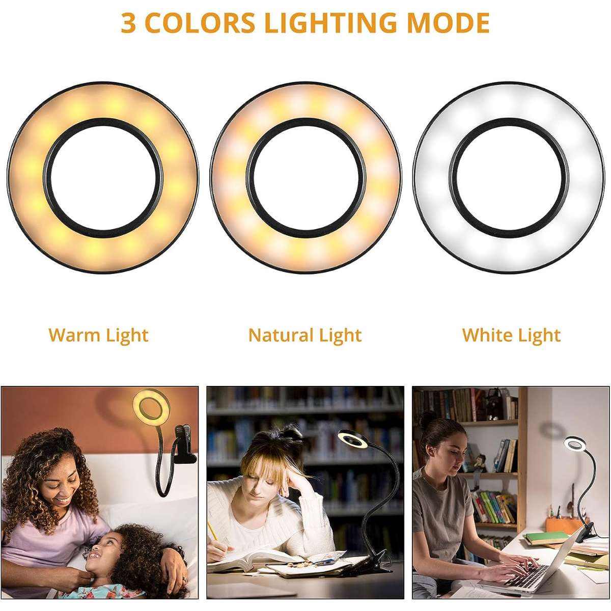 Desk clamp lamp with 10 dimmable brightnesses