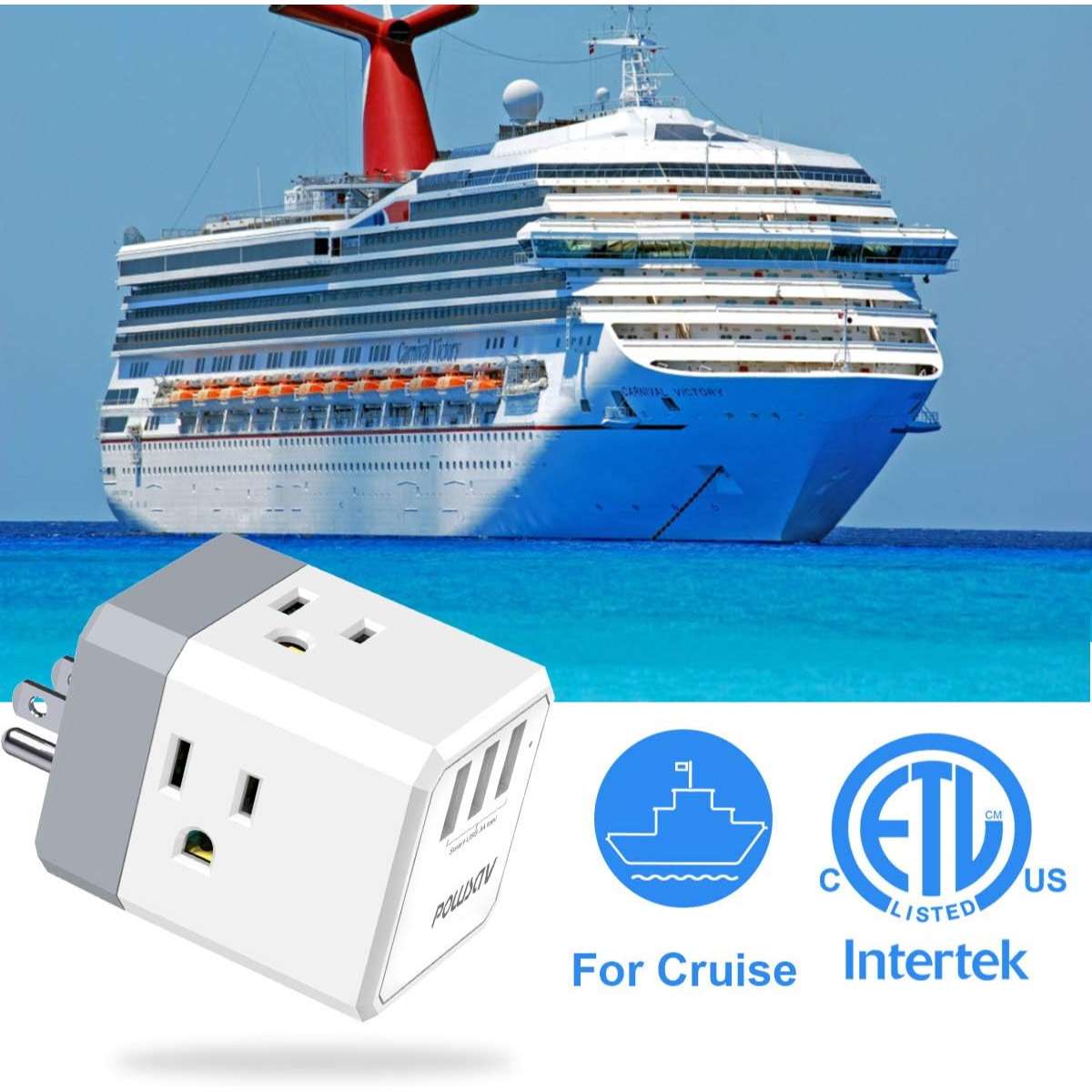 3-socket USB wall charger and extender with 3-way splitter
