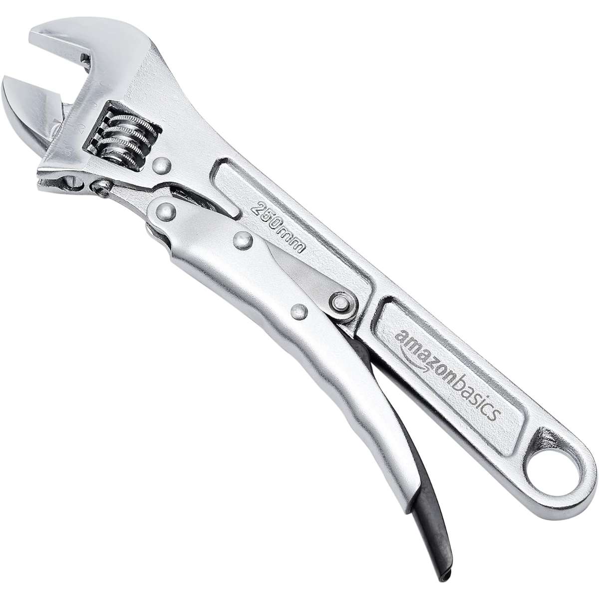 Amazon Basics Locking Adjustable Wrench, 10 inch x 2.7 inch x 0.75 inch