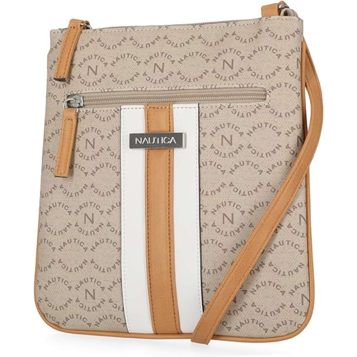 Nautica Womens Lakeside Signature Jaquard North South Crossbody Bag