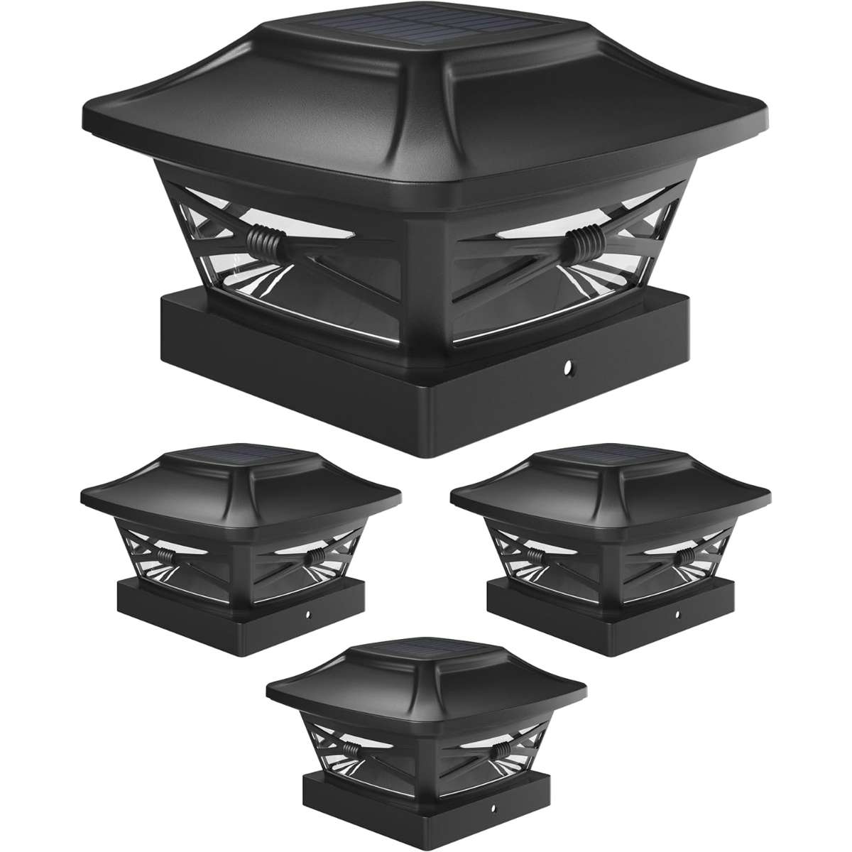 Davinci Lighting Renaissance Solar Outdoor Bollar Cap Lights - (Set of 4)