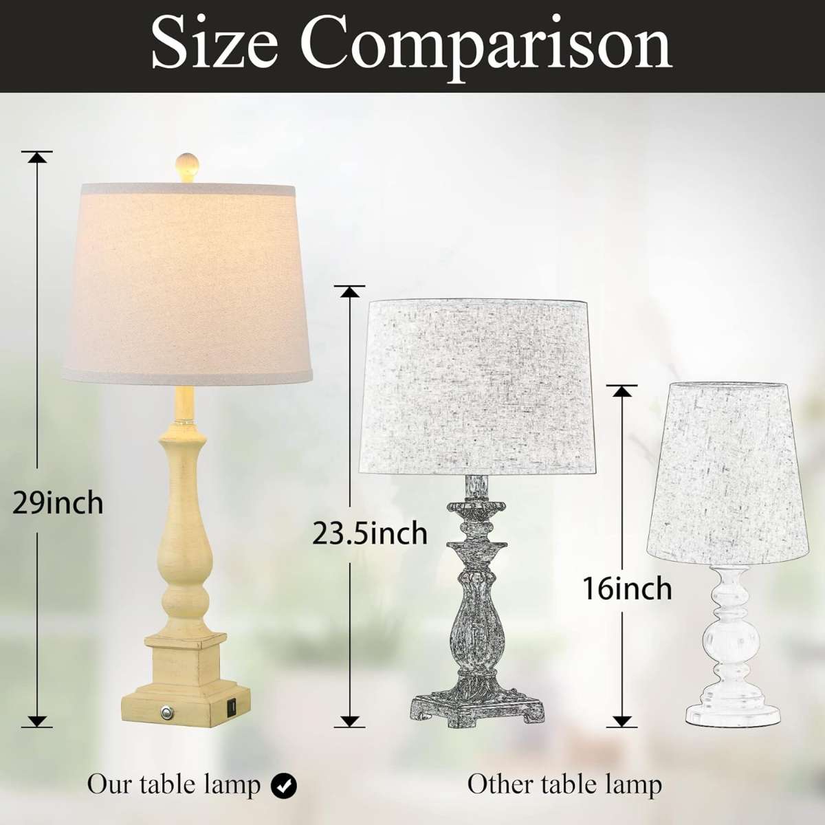 3-way dimmable touch console light 2-piece set
