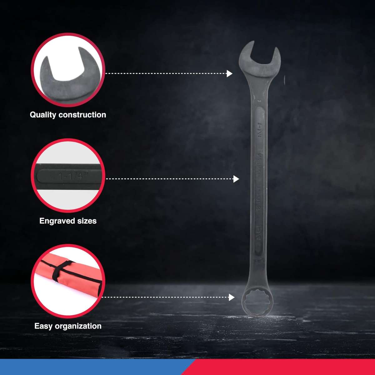 Neiko 03574A Jumbo Combination Wrench Set of 16 pcs