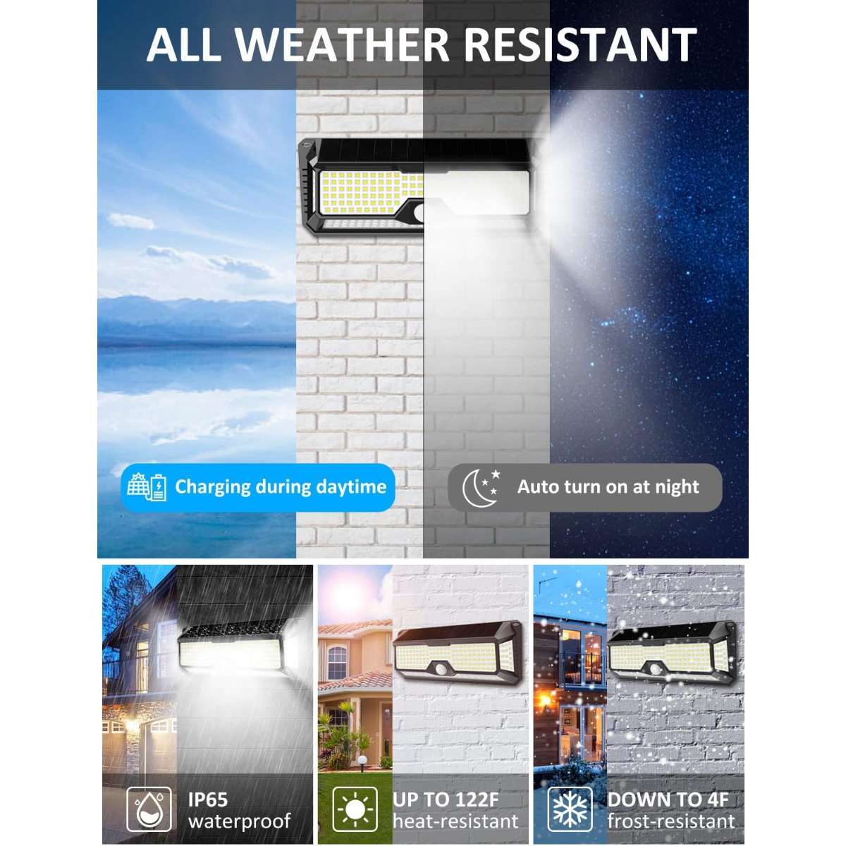 Solar Outdoor Light - 4000Lm 268 LED Motion Sensor Light Outdoor (2pcs)