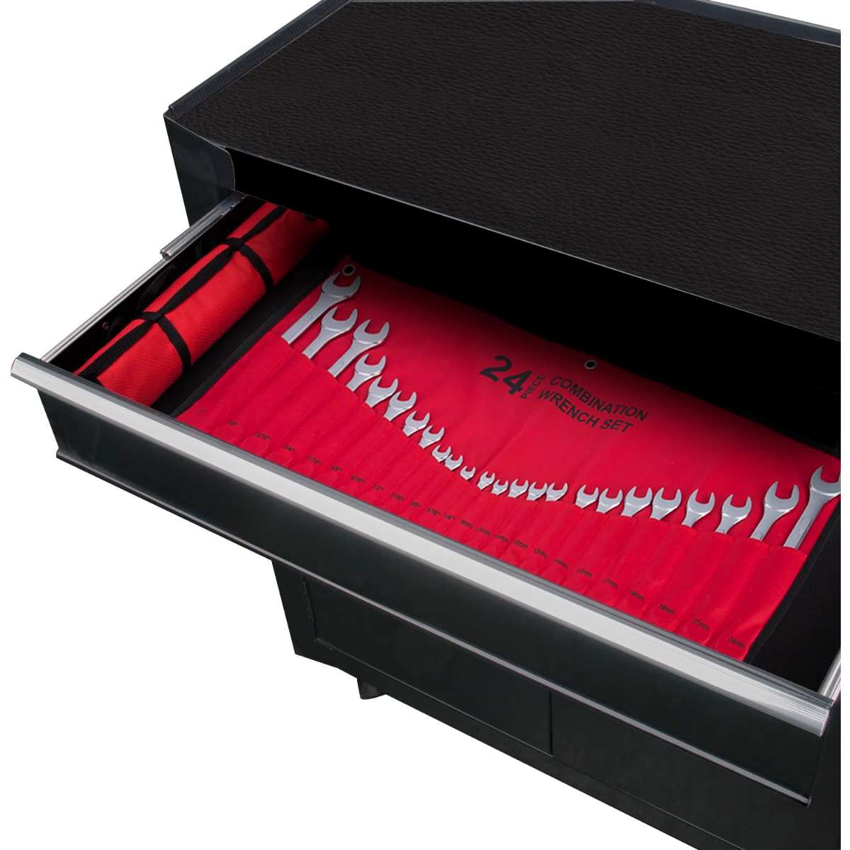 24-piece universal combination wrench set with roll bag