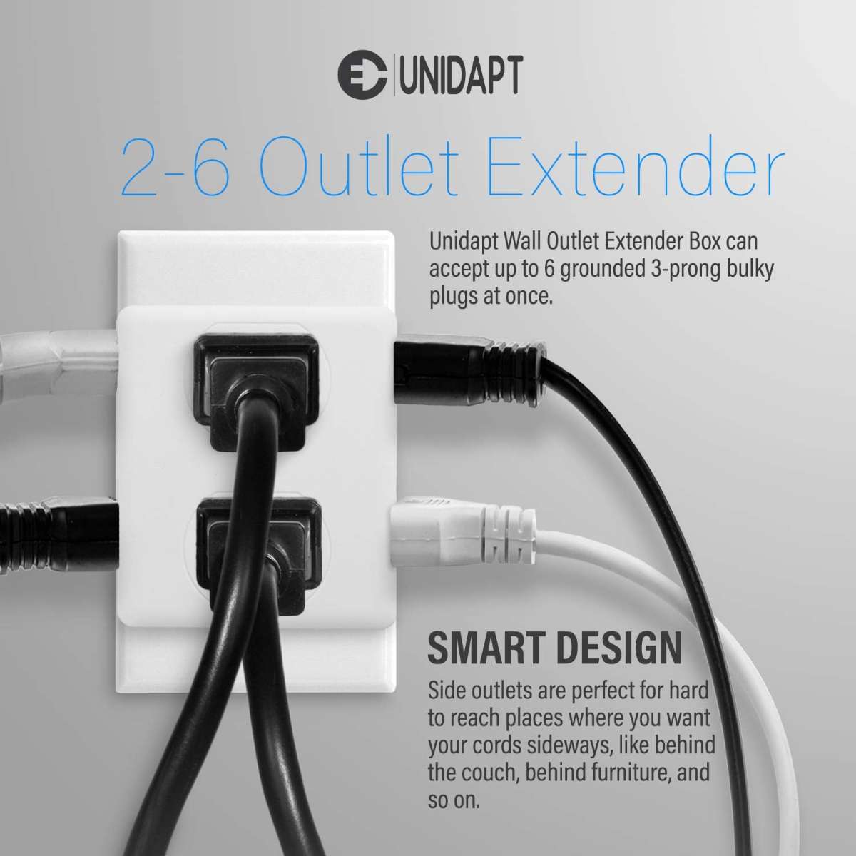 3-socket USB wall multi-plug socket splitter with 3-way splitter