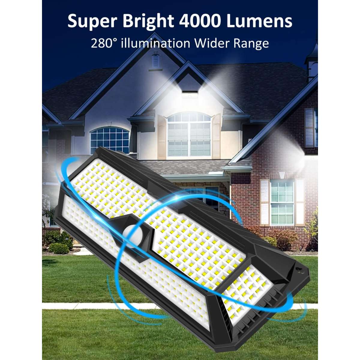 Solar Outdoor Light - 4000Lm 268 LED Motion Sensor Light Outdoor (2pcs)