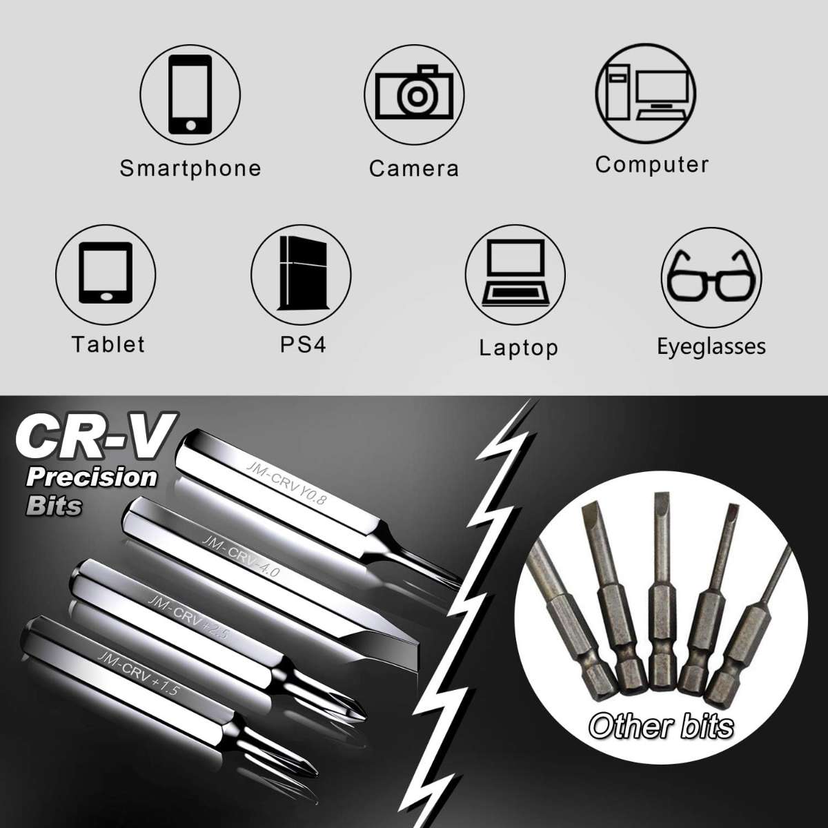 JAKEMY 39-in-1 Screwdriver Set Precision Repair Tool Kit Black