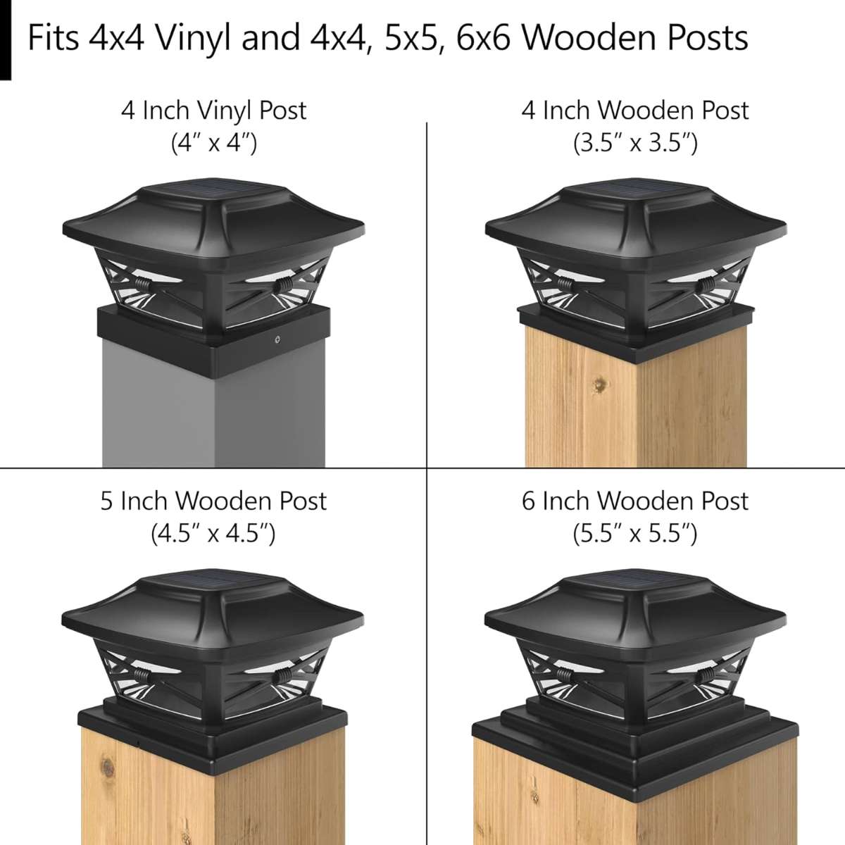 Davinci Lighting Renaissance Solar Outdoor Bollar Cap Lights - (Set of 4)