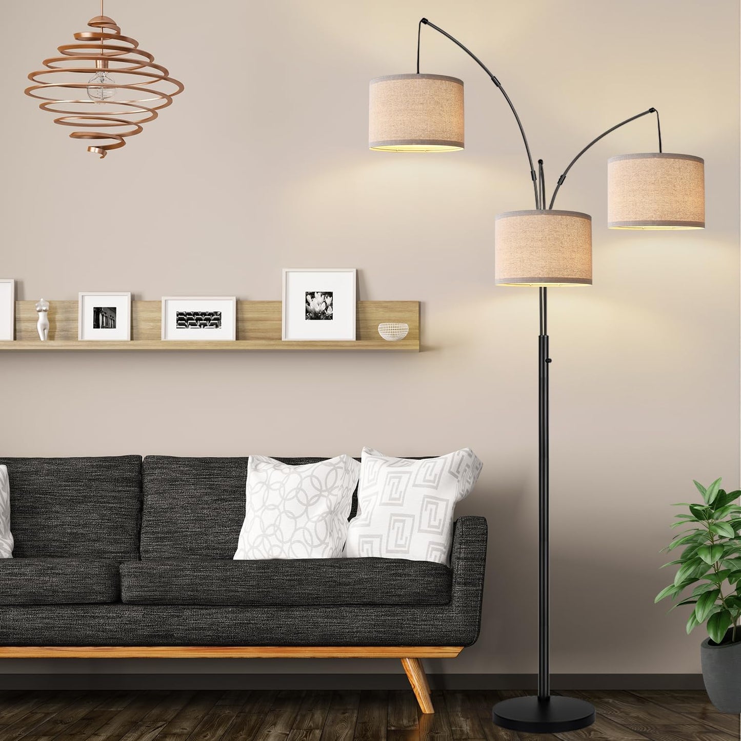 Bedroom light 2-piece set, touch bedside table lamp with USB port