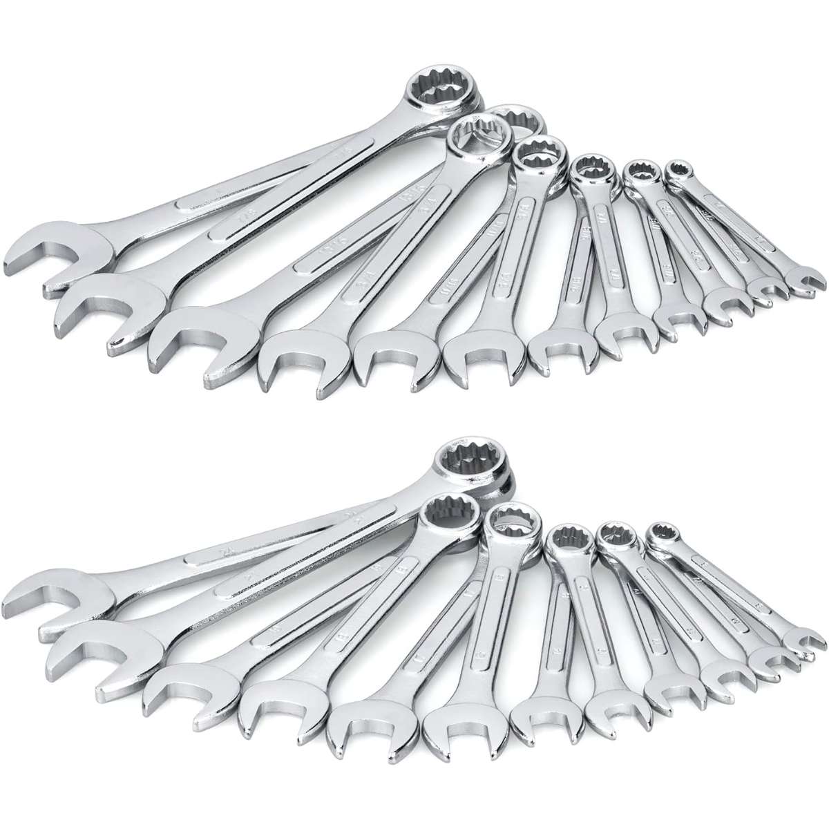 24-piece universal combination wrench set with roll bag