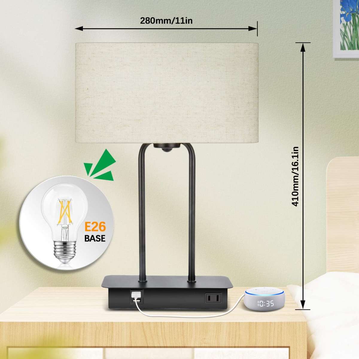 3-way dimmable touch console light, warm white