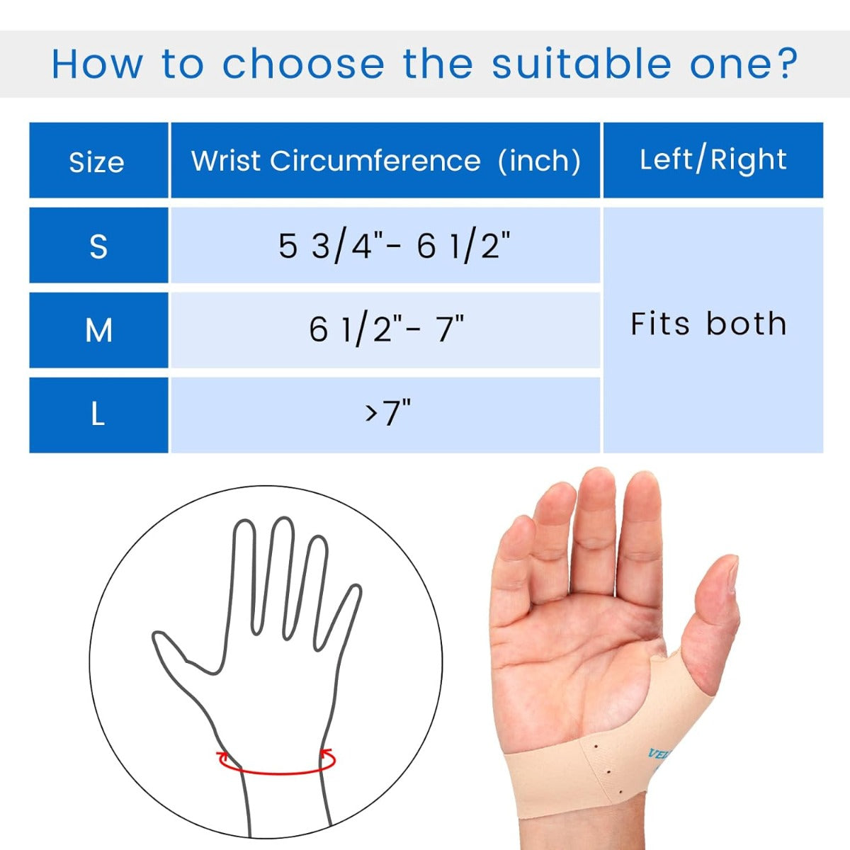 Velpeau Elastic Thumb Support Support layer (2