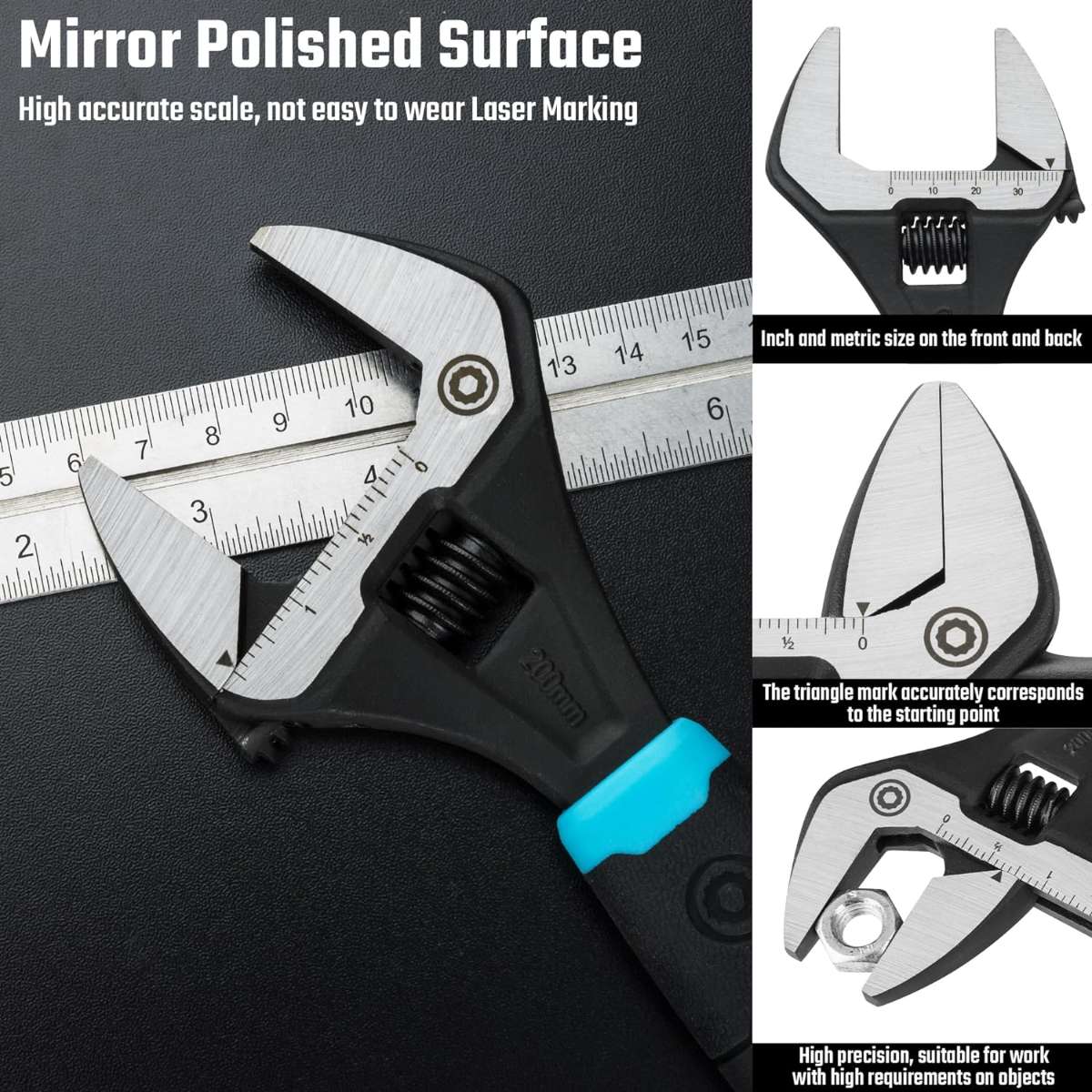 DURATECH 8 Inch Adjustable Wrench