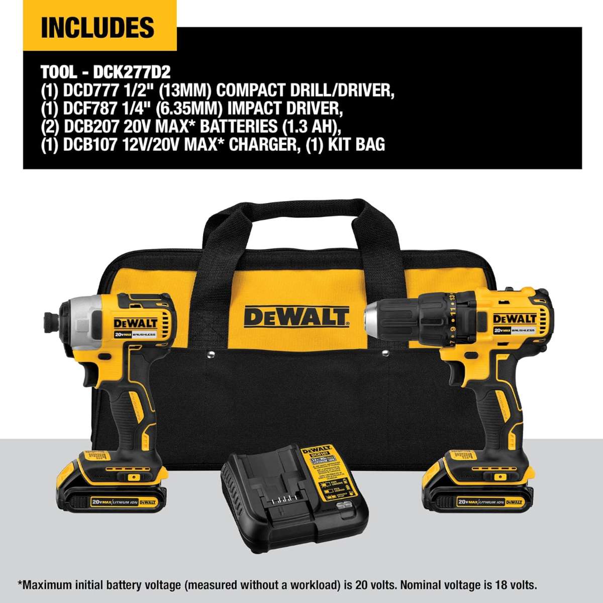 DEWALT 20V MAX Cordless Tool (DCK277D2)