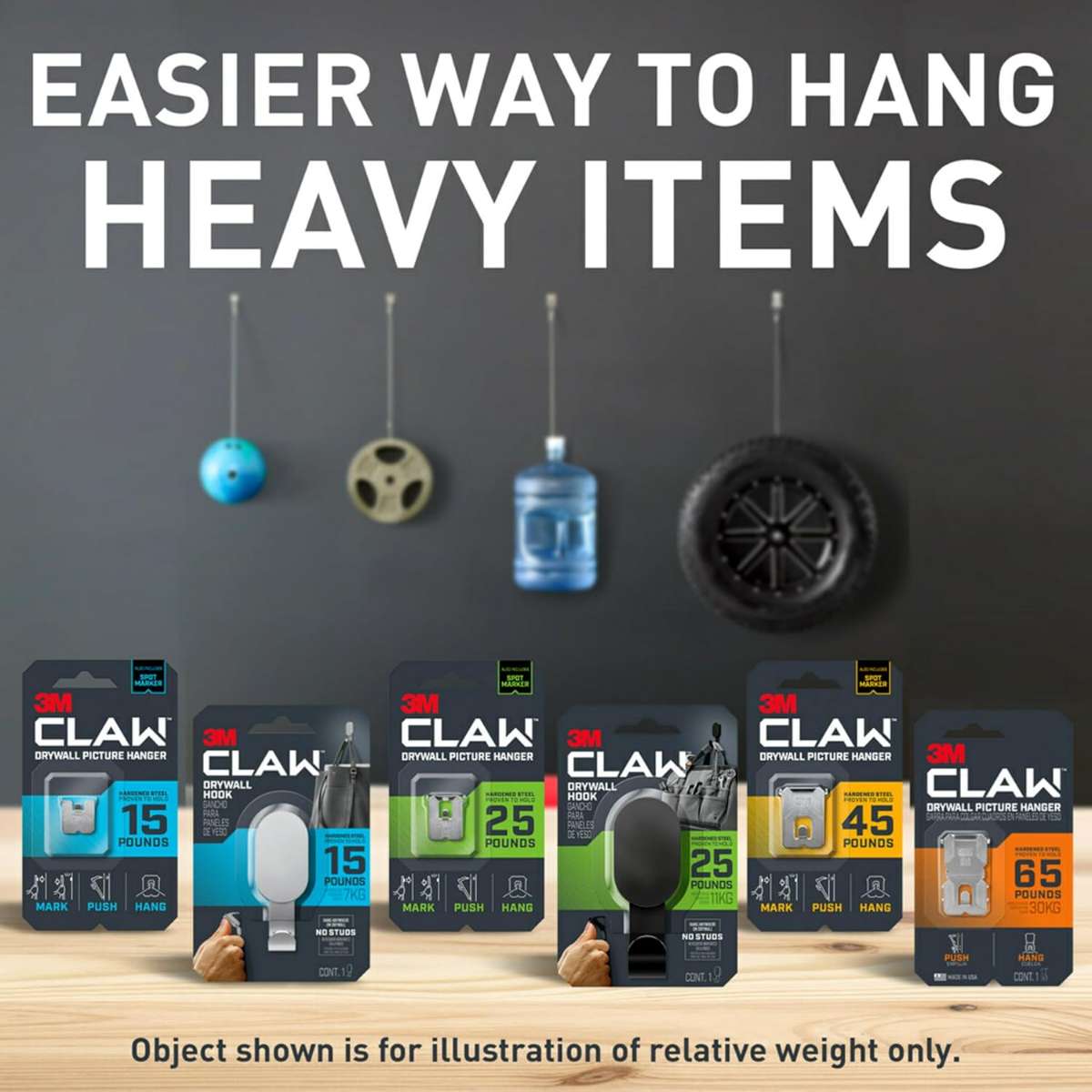 3M Claw(TM) 45 lb drywall picture hanger - 4 pcs (1 pack of 1)