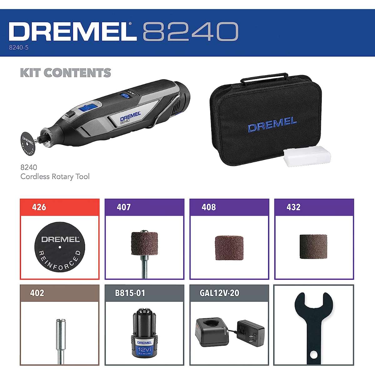 Dremel 8240-5 12V Cordless Rotary Tool Kit
