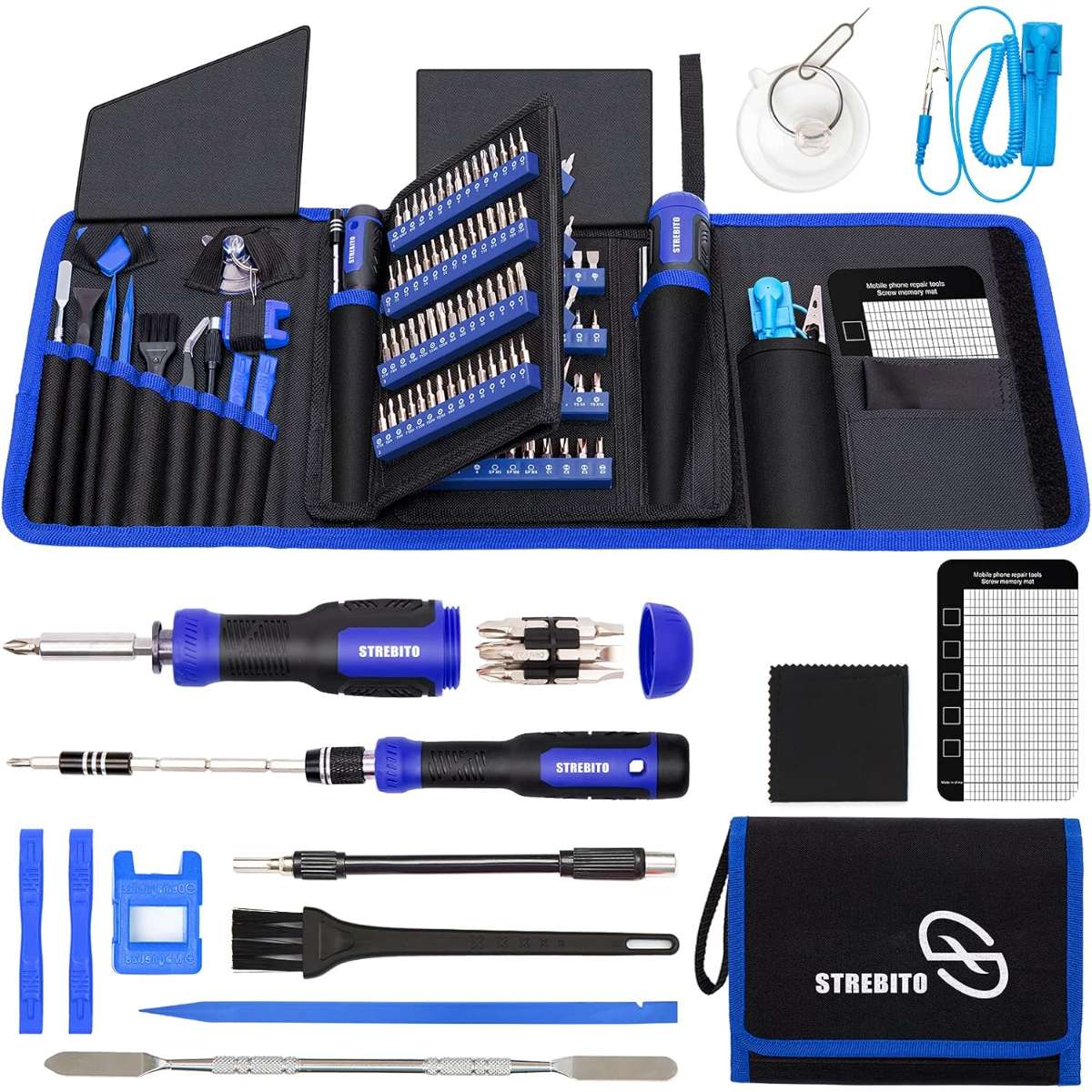 STREBITO Precision Screwdriver Set of 191 Multi-Position Screwdrivers