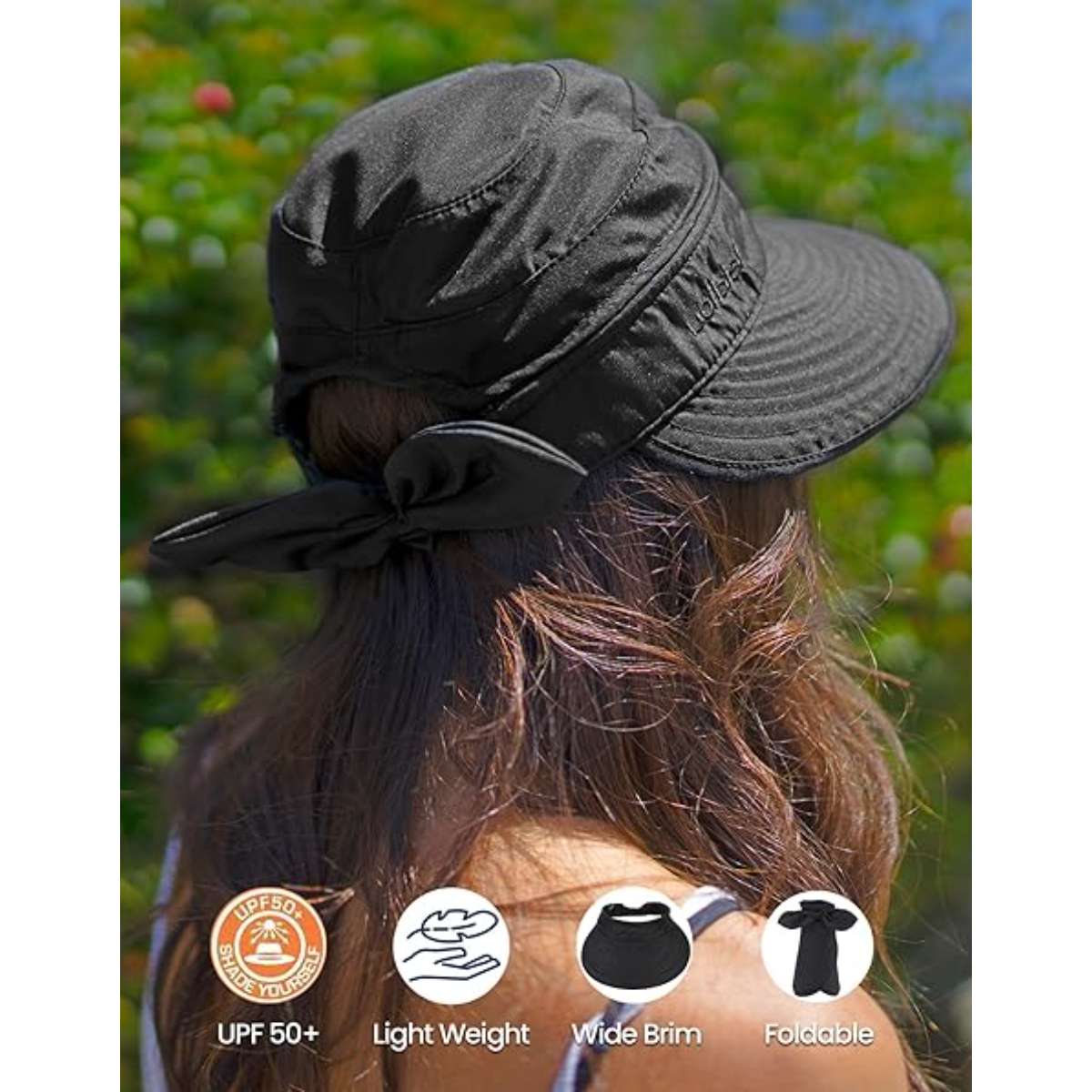 Simplicity Hats for Women UPF 50+ UV Sun Protective Convertible Beach Visor Hat