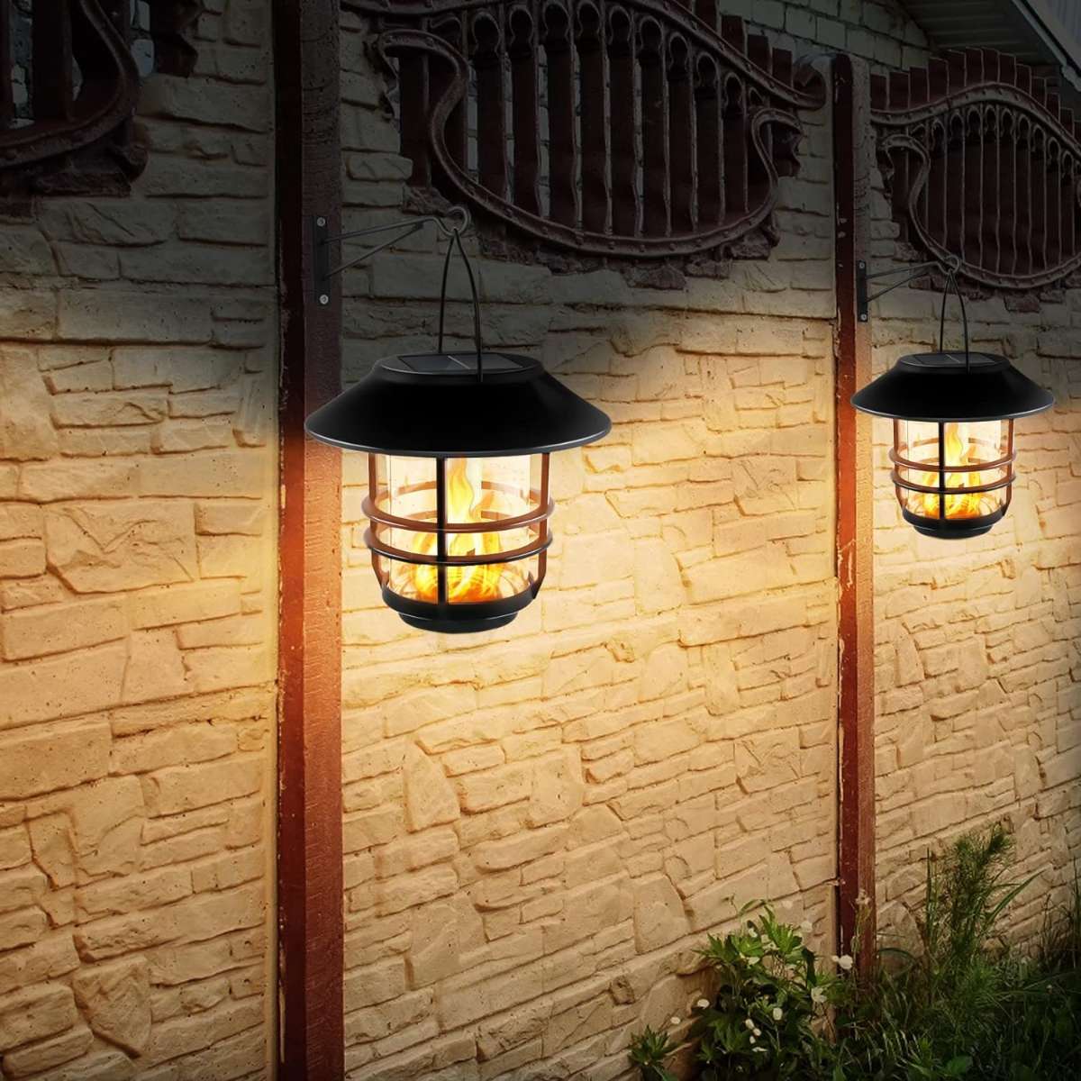 Otdair Solar Wall Lights Outdoor, 2-Pack