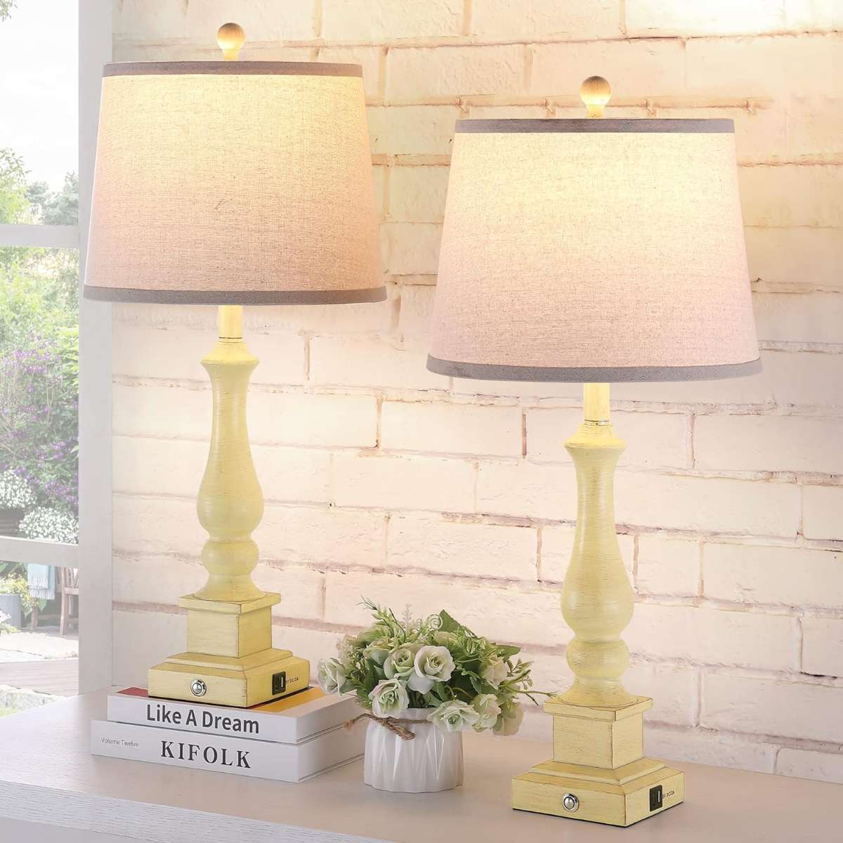 3-way dimmable touch console light 2-piece set