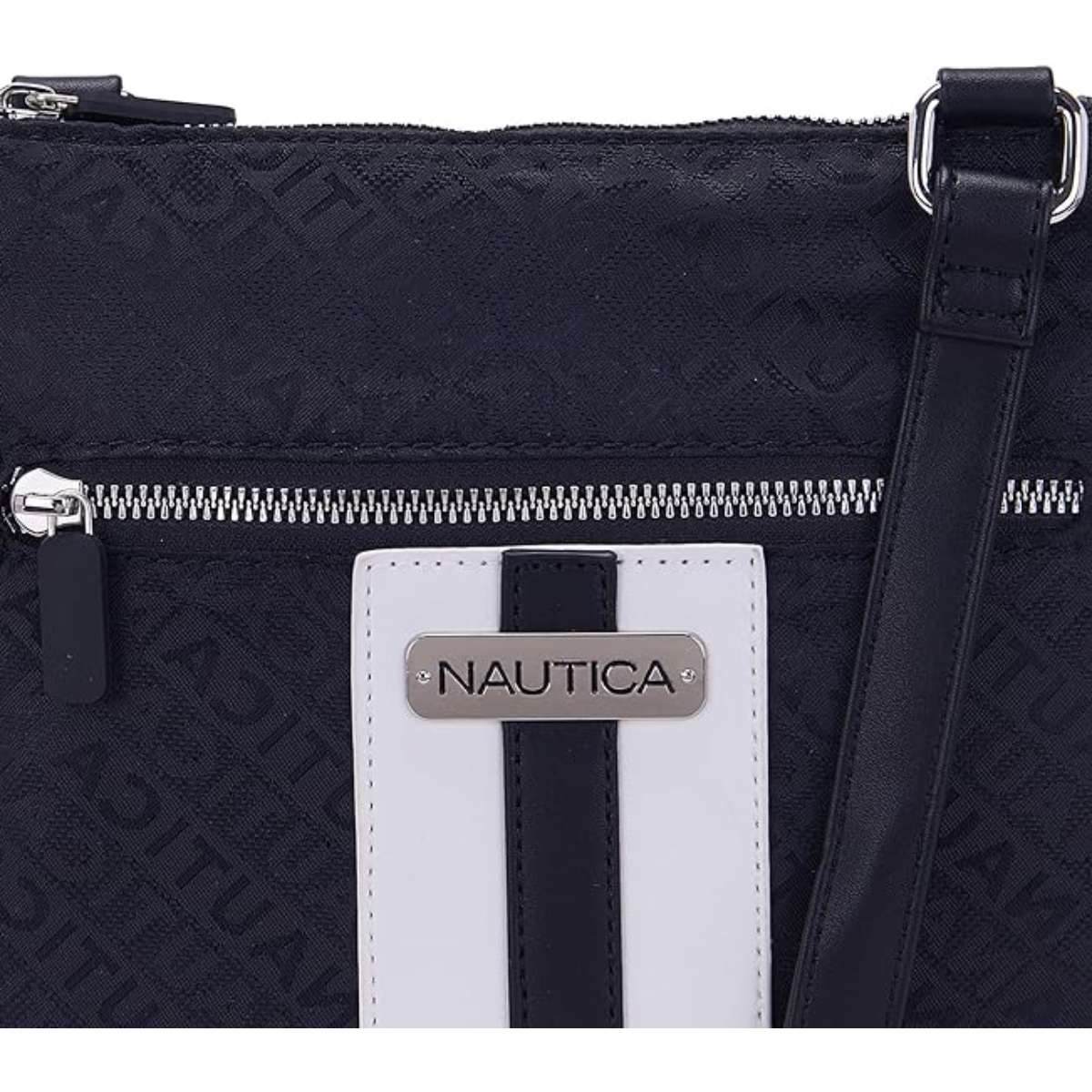 Nautica Womens Lakeside Signature Jaquard North South Crossbody Bag