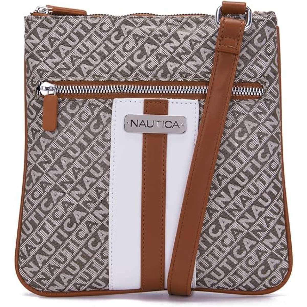 Nautica Womens Lakeside Signature Jaquard North South Crossbody Bag