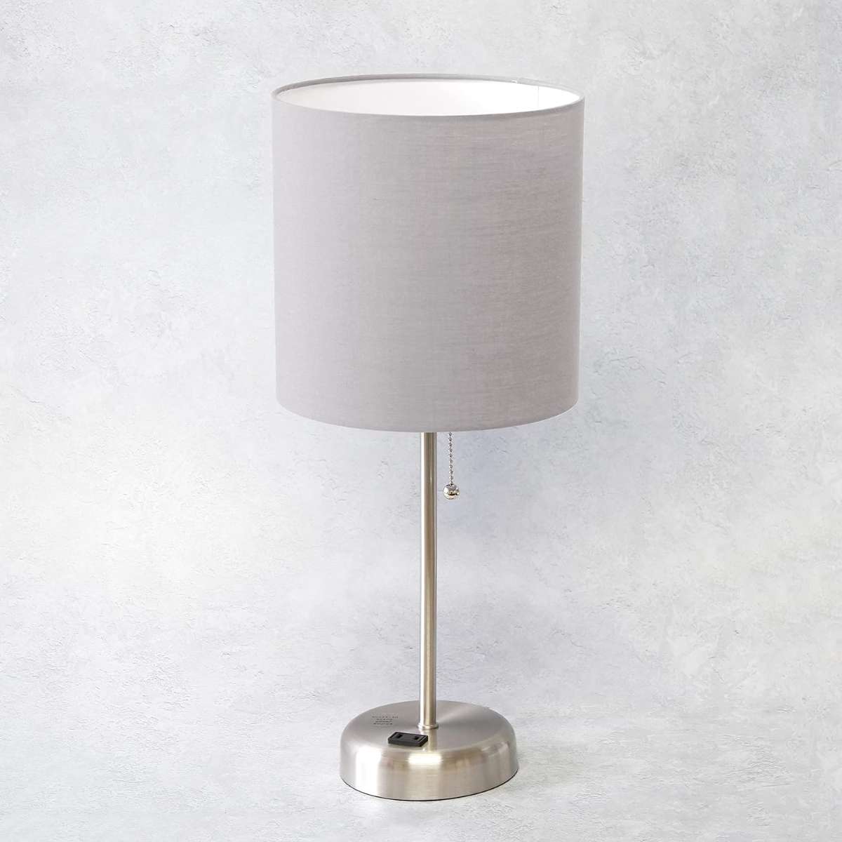 Simple Design LT2024-GRY Table Lamp with Grey Shade